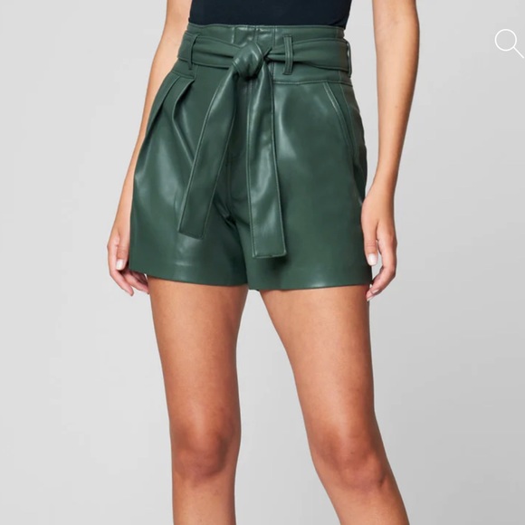 NWT 🔥GREEN 🔥VEGAN 🔥LEATHER 🔥SHORTS 🔥 - Picture 1 of 5